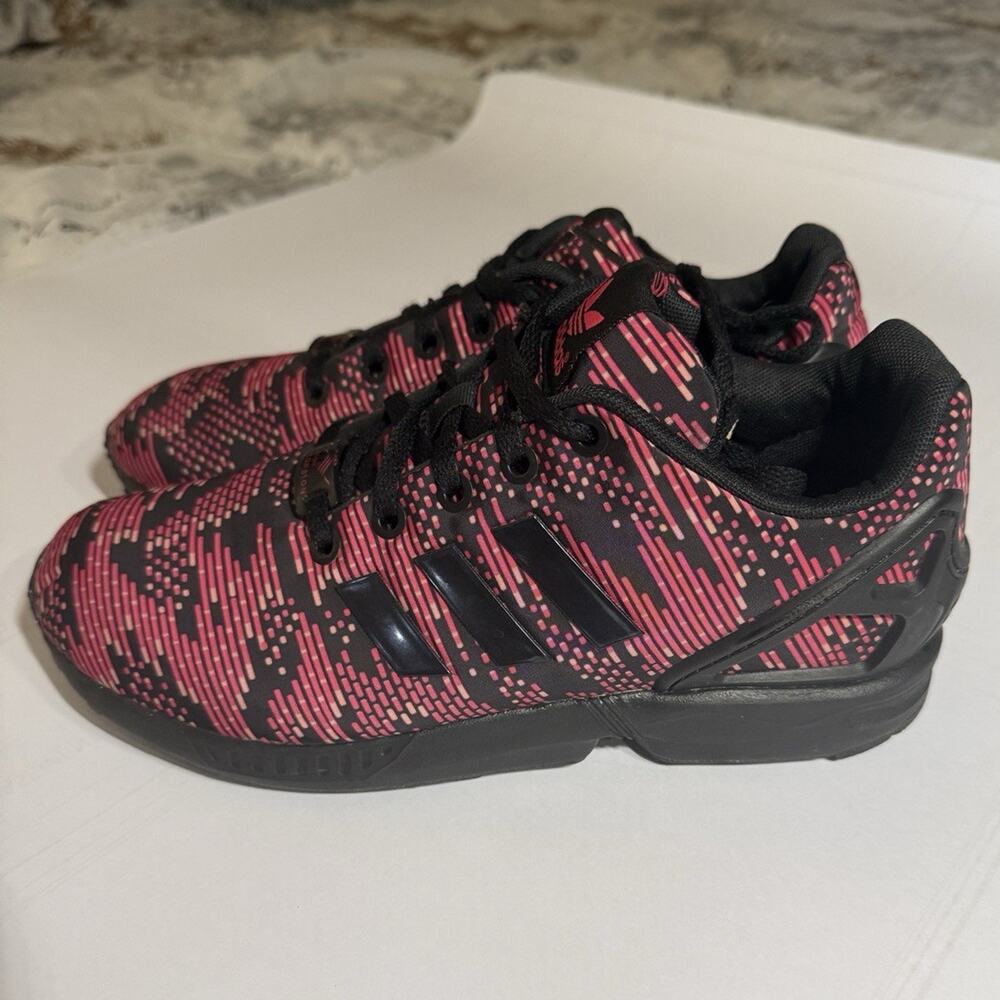 adidas ZX Flux Torsion Black/Pink Geometric Low Top Lace Up Men's Sneaker